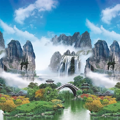 山水卷簾